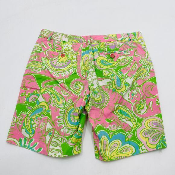 Lilly Pulitzer 6 pink & green bermuda avenue shorts - Picture 4 of 5